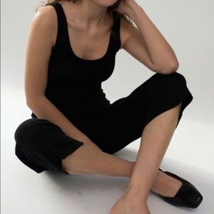 Ribbed wide-leg jumpsuit